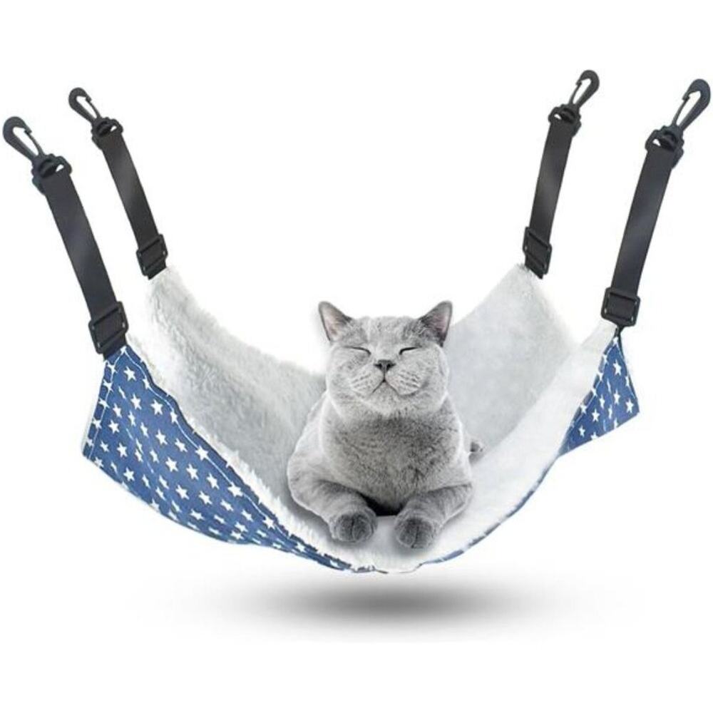 Pet Hammock for Cage Reversible Cat Hanging Hammock Soft Hanging Bed for Cats
